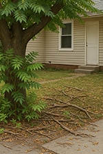Ailanthus messy tree