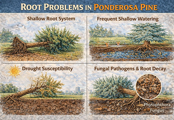 Ponderosa Pine tree root problems