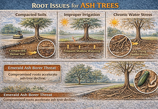Ash tree root problems